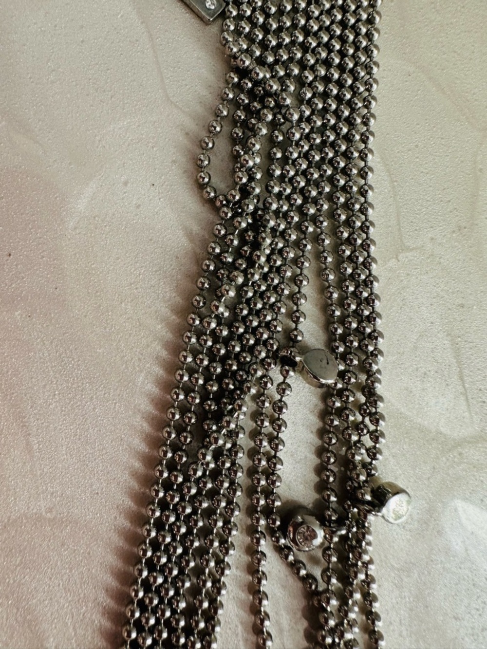 Kenneth Cole Multi-Strand, Silver-tone Ball Chain Necklace. - Picture 12 of 16